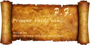 Propper Felícia névjegykártya