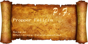 Propper Felícia névjegykártya